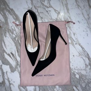 Stuart Weitzman Stuart 85 Pump, Black Suede, 8.5B